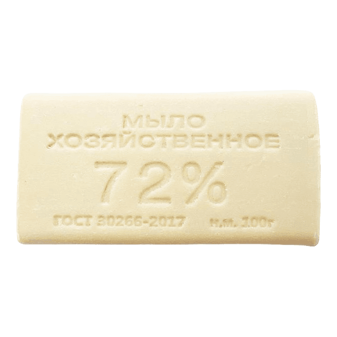 Мыло кусковое хозяйственное 100 г 72% без обертки ММК, светлое