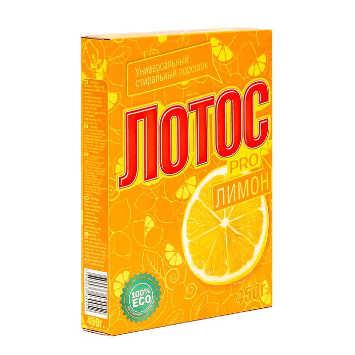 Стиральный порошок 450 г ЛОТОС PRO, Лимон