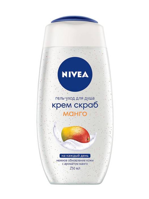 Гель-уход для душа 250 мл "Nivea" ЖЕНСКИЙ, Крем-Скраб Манго
