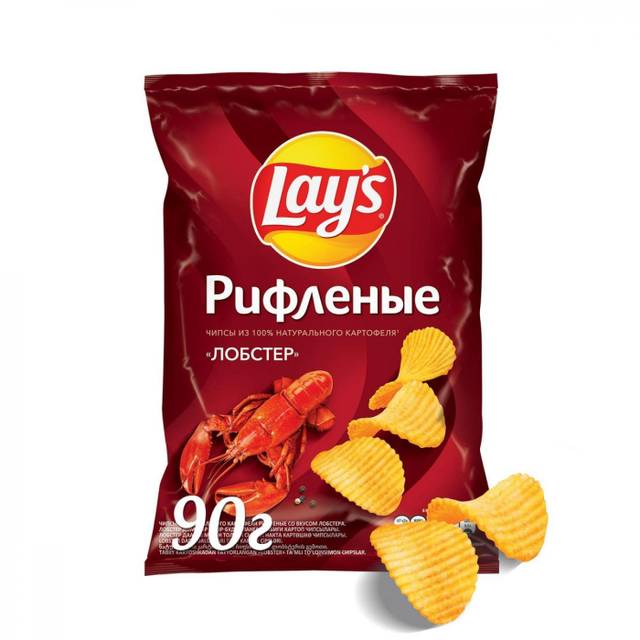 Чипсы "LAYS" 70 г ассортимент, Лобстер рифлен