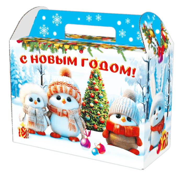 Коробка бумажная для конфет 1,5 кг Чемодан Малыши 230*100*165