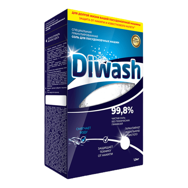 Соль для посудомоечных машин 1500 г Diwash