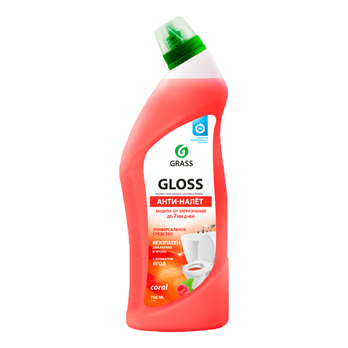 Чистящий гель 750 мл "Gloss соral" для ванны и туалета Grass