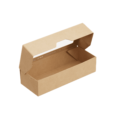Контейнер бумажный на вынос 500 мл 170*70*40 мм OneBox Крафт, с окном 1ЕА