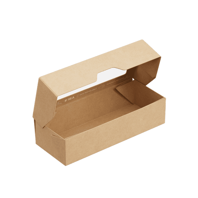 Контейнер бумажный на вынос 500 мл 170*70*40 мм OneBox Крафт, с окном 1ЕА