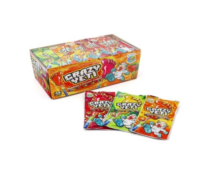 Карамель с кислой пудрой Crazy Yeti 7 г (48 шт.упак)